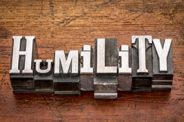 humility word in metal type